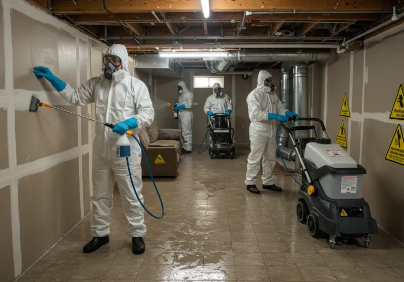 Basement Moisture Removal and Structural Drying process in Lake Telemark, NJ